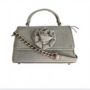 NEW MADDEN NYC Rosette Top Handle Handbag Shoulder Strap • Denim Blue Dye